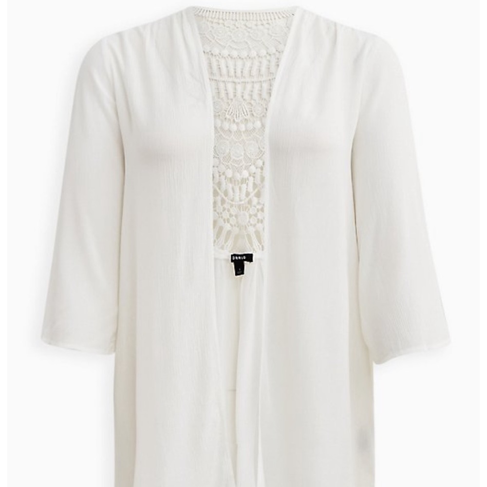 White Crochet Gauze Kimono